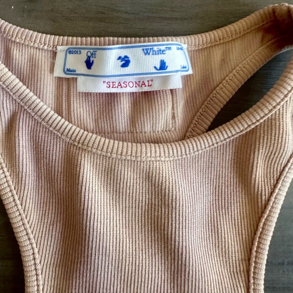 NWT OFF-WHITE Laundry Rib Logo Rowing Top - Picture 6 of 10